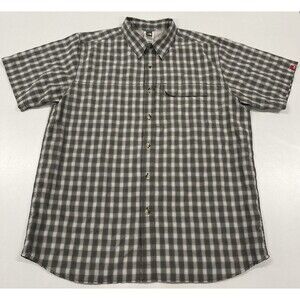 Men's North Face Plaid Short Sleeve Button Up Shirt, Large